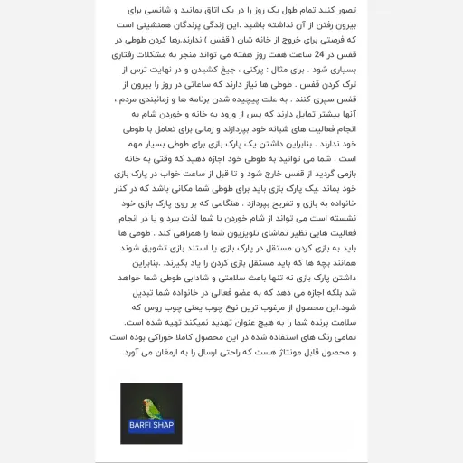 پارک سرگرمی و بازی پرندگان