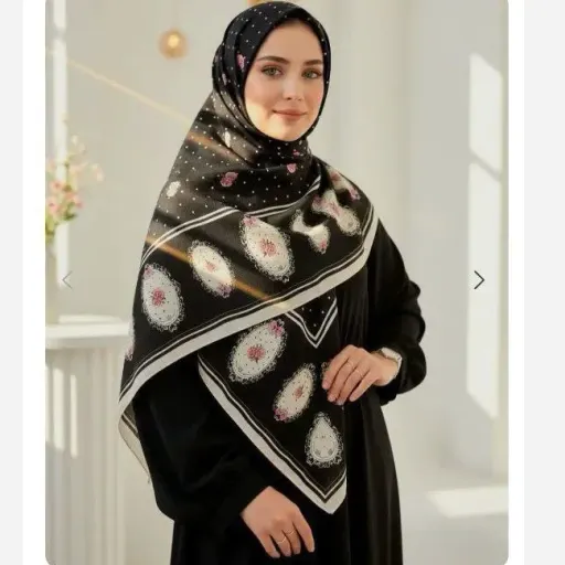 روسری سوپر نخ طرح لاله