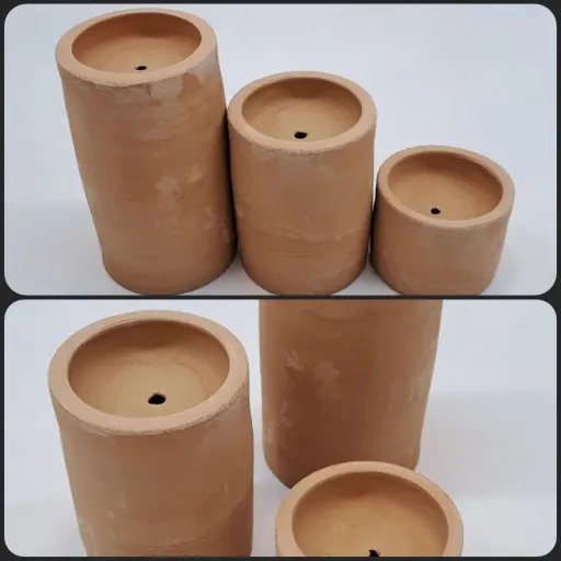 سرویس شمعدان استوانه خام سفالی(پس کرایه)