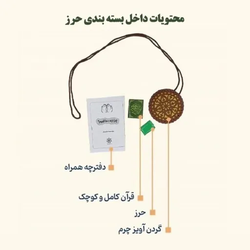 حرز مفتاح همراه با گردن آویز زینتی چرم طیبستان مزاج سرد و تر (کاغذ مخصوص)