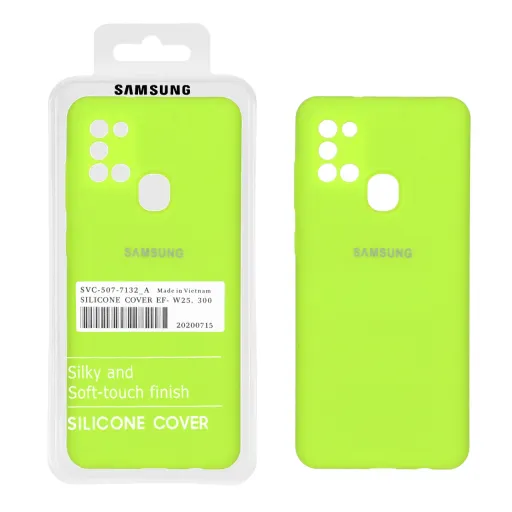 قاب سیلیکونی پاک کنی اورجینال درجه یک سامسونگ Samsung Galaxy A21s - سبز فسفری (پک دار)