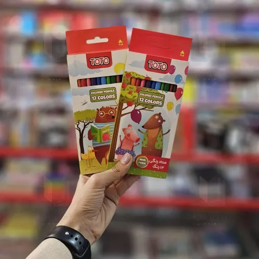 مداد رنگی 12 مقوایی توتو