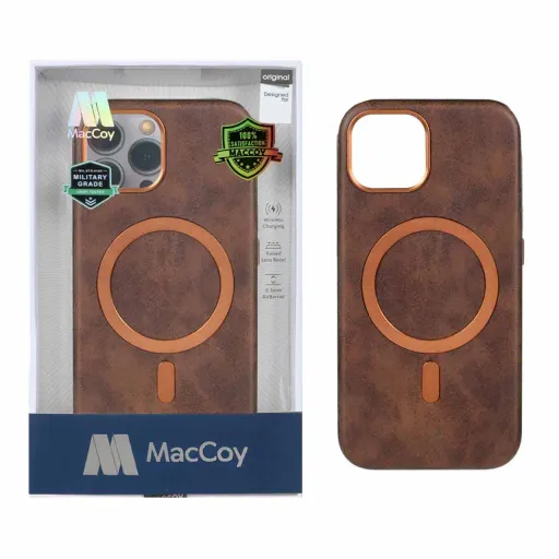 قاب اورجینال MacCoy چرمی Magsafe Military مدل Apple iPhone 15 / Apple iPhone 14 / Apple iPhone 13