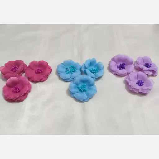 گل پارچه ای رنگ یاسی