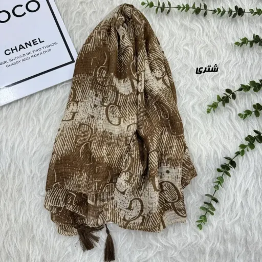 شال سوپر نخ طرح دار قواره بزرگ ابعاد 186 در 71 سانتی متر گزینه ها طوسی