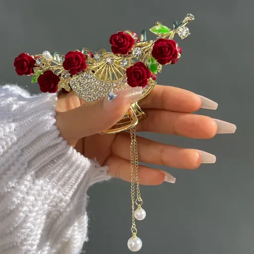 کلیپس مجلسی بادبزن گل 