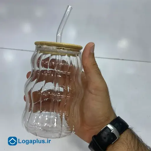لیوان پیرکس نیدار مدل فانتزی موجدار 300ml (پسکرایه)