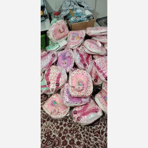 کوله بزرگ مخمل دخترانه 