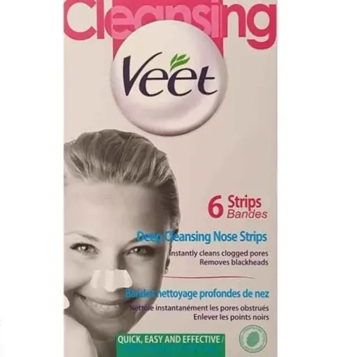 چسب پاک کننده بینی 6 عددی Veet محصول فرانسه رنگ مشکی