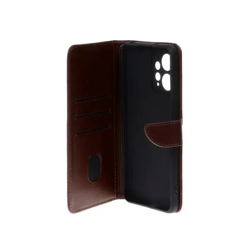 کیف موبایل چرمی جاکارتی و محافظ لنزدار شیائومی مدل Xiaomi Redmi Note 12 4G رنگ مشکی