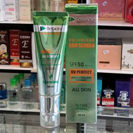 کرم ضدآفتاب بی رنگ انواع پوست SPF50 دیفکتو