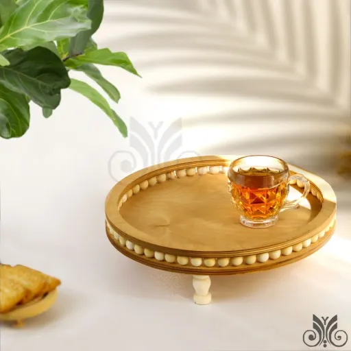 رایزر چوبی مهره دار گرد اندازه چهار سایز باهم