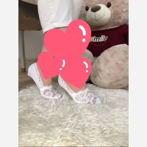 جوراب زنانه روفرشی گیپور رنگ مشکی