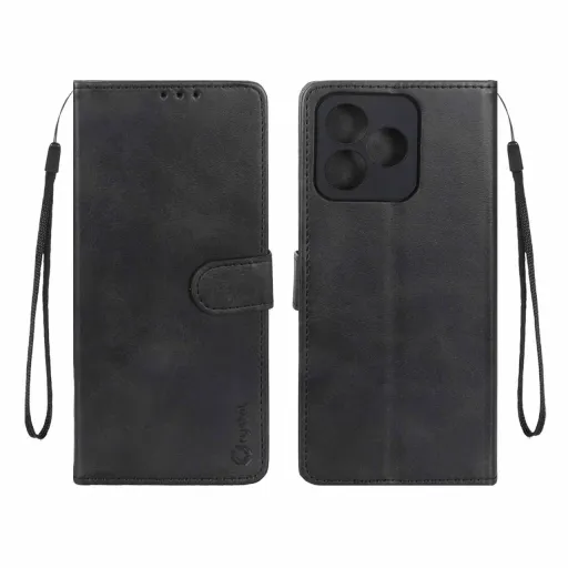 کیف موبایل مگنتی جاکارتی و محافظ لنزدار درجه یک مدل ریلمی Realme C53 / C51 / Note 50 رنگ قهوه ای (درجه یک KRF)