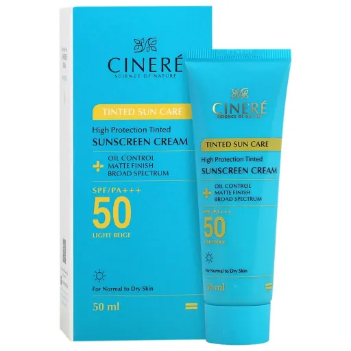 کرم ضد آفتاب رنگی SPF50 سینره مناسب پوست نرمال تا خشک | تعداد در بسته 1 | رنگ بژ روشن | سایز 50 میلی لیتر | سن مصرف بزرگسال | شرکت سازنده لابراتوارهای داروهای گیاهی طبیعت زنده | کد بهداشتی 56/18616 | کشور سازنده ایران | مناسب برای پوست نرمال تا خشک | نوع محصول کرم | نوع محفظه تیوپ پلاستیکی