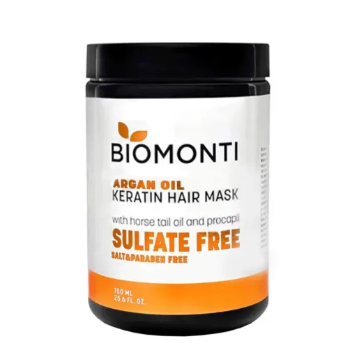 شامپو و ماسک مو بدون سولفات ضد ریزش و کراتینه بیومونتی Biomonti حاوی روغن آرگان مجموعه 2 عددی