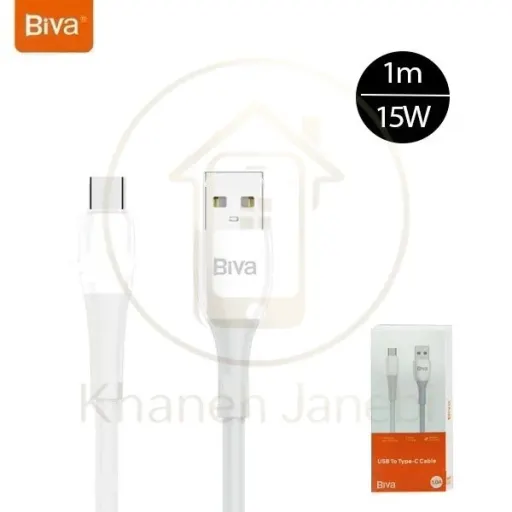 کابل Type-C بیوا Biva C-31 طول 1 متر توان 15 وات رنگ سفید