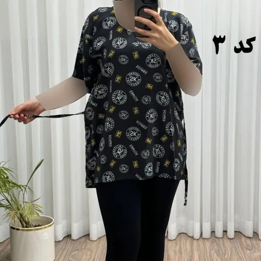 تیشرت نخی تایلندی فری سایز زنانه کد 700 تن خور شیک و راحت مناسب تا سایز 48 گزینه ها کد-3