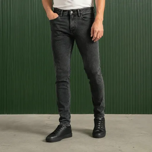 شلوار جین مردانه کلاسیک رنگ زغالی سایز 42 تا 50 سایز 50