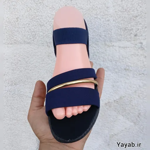 صندل زنانه کشی مدل حلقه طلایی رنگ سبز سایز 38