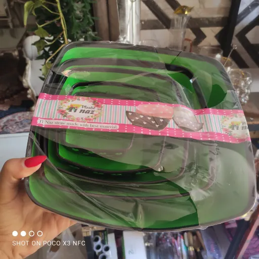 کاسه 5تکه خالدار قلبی(سبز موجوده)