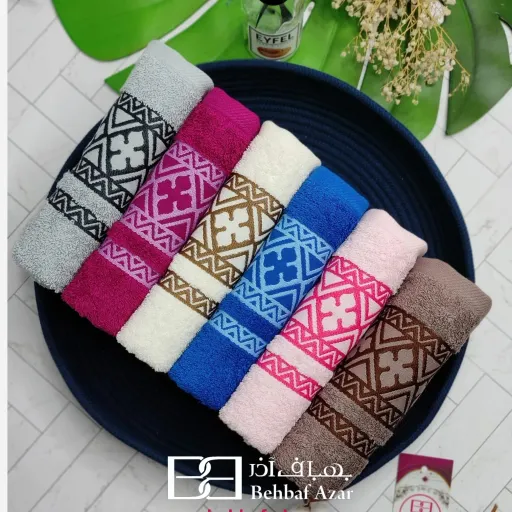 پک 6 عددی حوله دستی بهباف آذر مدل کارتال سایز 40 در 80