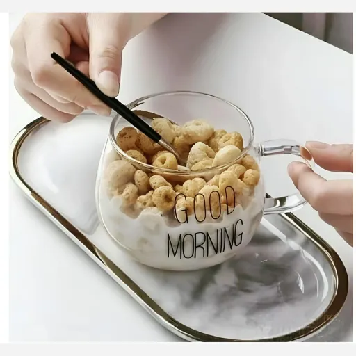 لیوان پیرکس گودمورنینگ سایز بزرگ good morning فنجان گود مورنیگ 