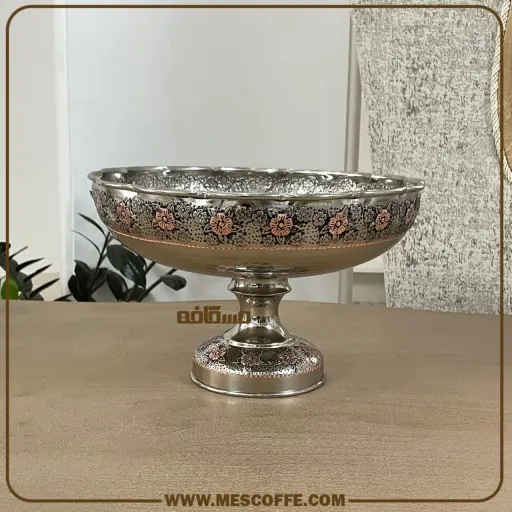 میوه خوری مسی پایه دار(گل سرخ/کد1861)