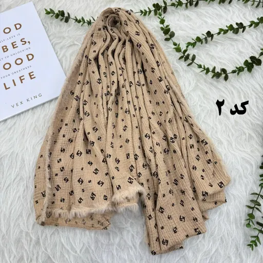 شال پاییزه موهر نخ وارداتی پوم دار قواره بزرگ 215x80 سانت بدون آبرفت و چروک گزینه ها کد-2