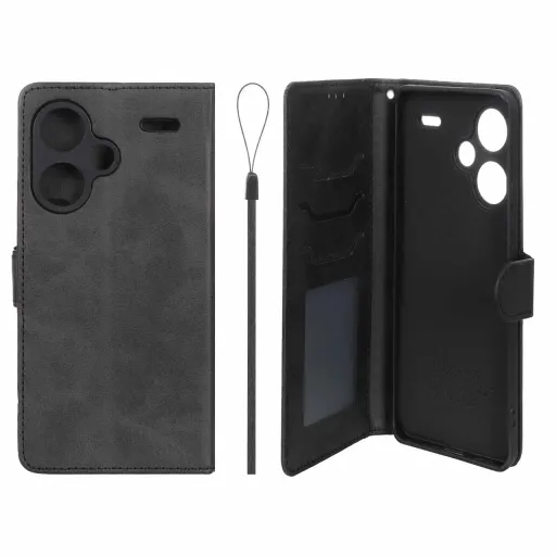 کیف چرمی موبایل مگنتی محافظ لنزدار شیائومی Xiaomi Redmi Note 13 Pro Plus 5G رنگ قهوه ای