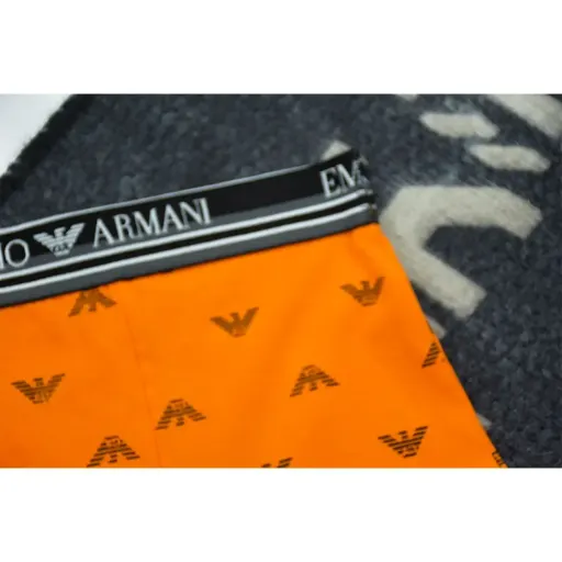 شورت نیم پا مردانه طرح دار آرمانی کد 11145 جنس پنبه لاکرا گزینه ها سایز XXL | طوسی