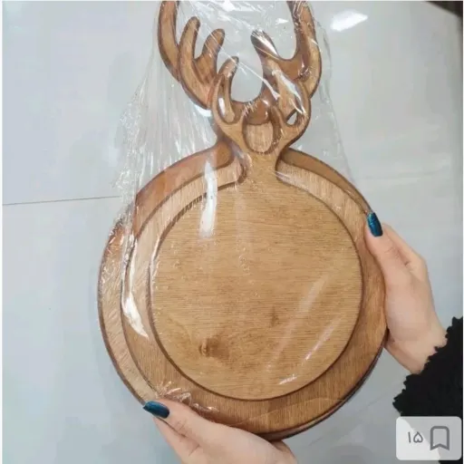 تخته سرو شاخ گوزنی سه تایی طرح گرد 