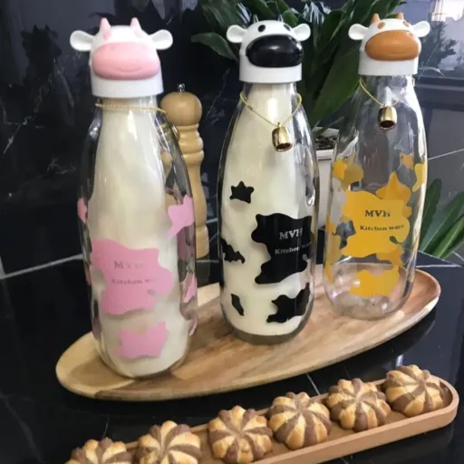 بطری شیر طرح گاو یا بطری آب و ... یک لیتری(انتخاب یک رنگ از 3 رنگ) رنگ صورتی