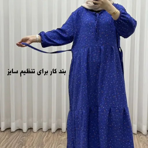 پیراهن ساحلی پفکی فری سایز تا 44 قد 135 کمربنددار بدون دکمه جلو سایه نمیندازد گزینه ها کد-2