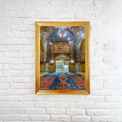 تابلو ضریح امام رضا (ع) مشهد - در سه نما متفاوت (مناسب هدیه) سایز سایز ۴ (70*100 سانتی متر)