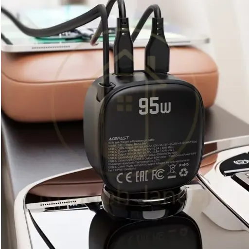 شارژر فندکی ایس فست ACEFAST B17 95W Fast Charger توان 95 وات همراه با کابل متصل