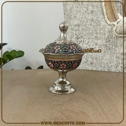 قندان مسی کروم پایه دار(کد2022) | تعداد 1