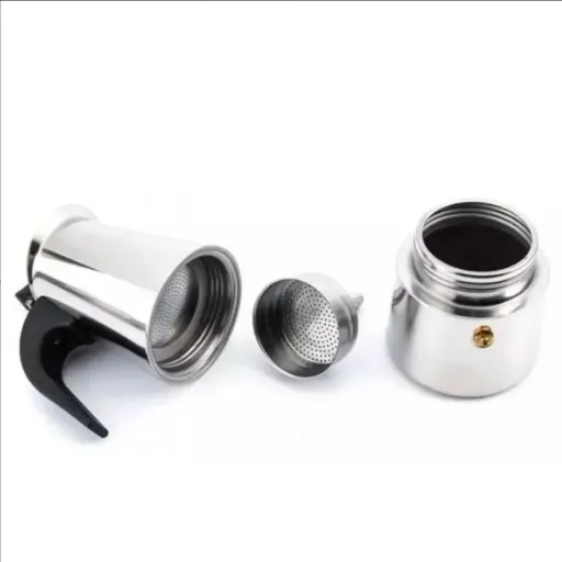 موکاپات 2 کاپ استیل اسپرسو ساز روگازی(قهوه جوش دستی)اسپرسو میکرEspresso maker موکاپات 2 نفره 