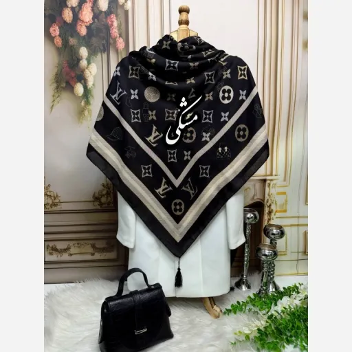 روسری نخ کاستوم ال ویتونه رنگ سورمه ای
