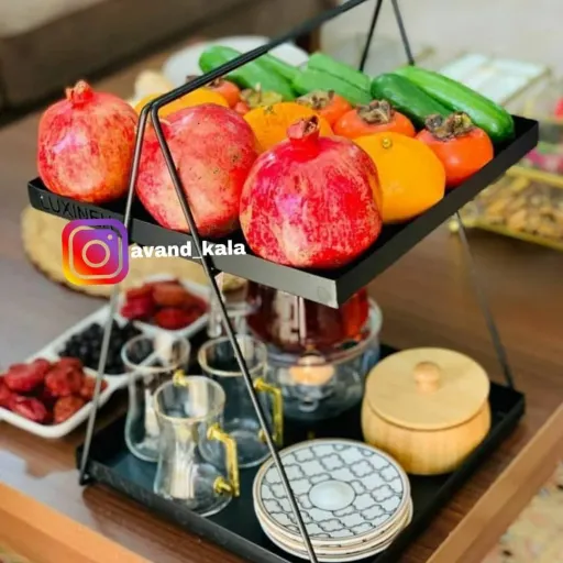 استند فلزی و شلف 2طبقه آشپزخانه