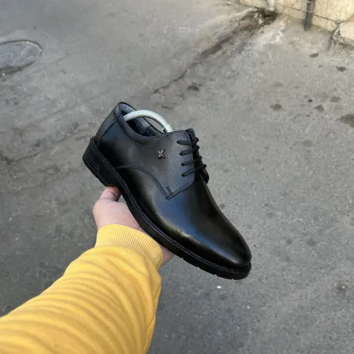 کفش چرم طبیعی مردانه طبی رسمی بندی کد 1190 سبک انتخاب سایز 43