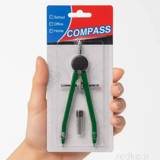 پرگار فلزی مهندسی و نقشه کشی Compass در مداد قرمز