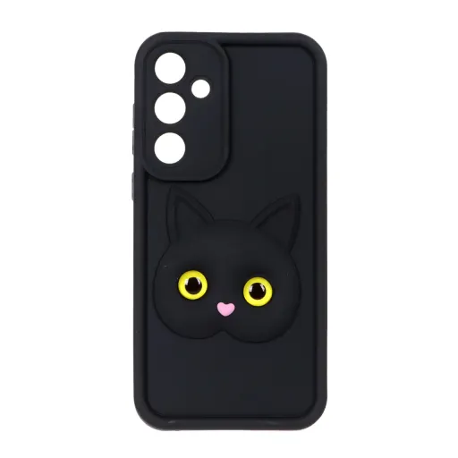 قاب Solid Case Cat Design مدل Samsung Galaxy A55 رنگ مشکی