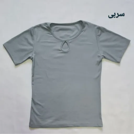 تیشرت تک اشکی زنانه رنگ سربی