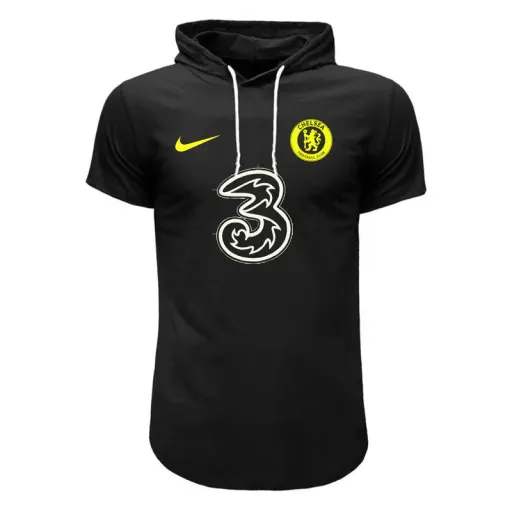 تی شرت کلاه دار مردانه مدل چلسی B6614 سایز مشکی - XXL