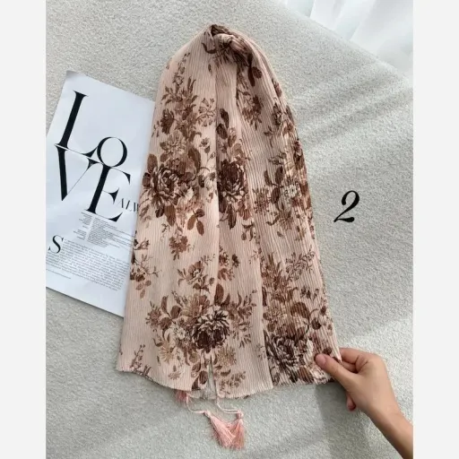 شال برشکا گل وارداتی  رنگ کد4
