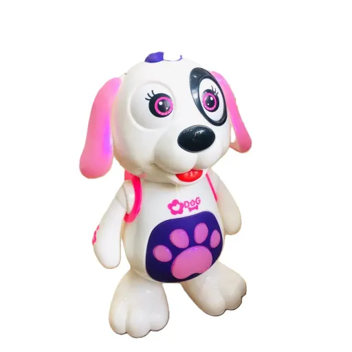 ربات سگ موزیکال چراغدار رقصان 8811 AOJIA Toys اسباببازی موزیکال کودک مدل - رنگ 8811-31 سفید / صورتی