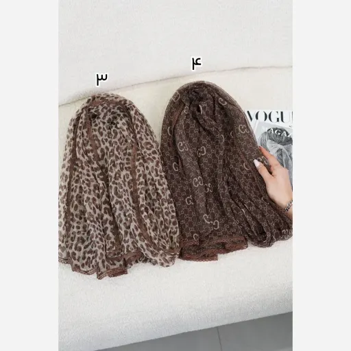 شال حریر دوردانتل قهوه ای وارداتی کد کد 3