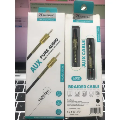 کابل AUX کوکلاسیک مدل OX16 طول 1 متر KUCLASSIC OX16 1M AUX PURE AUDIO