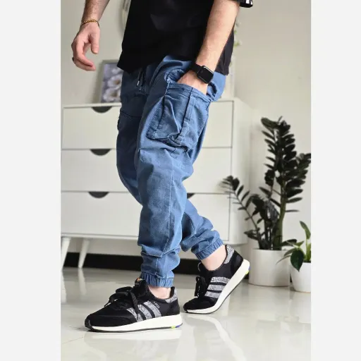 شلوار شش جیب مردانه پارچه نیل سایز 50 تا 60 رنگ طوسی مشکی سبز سایز 50 طوسی
